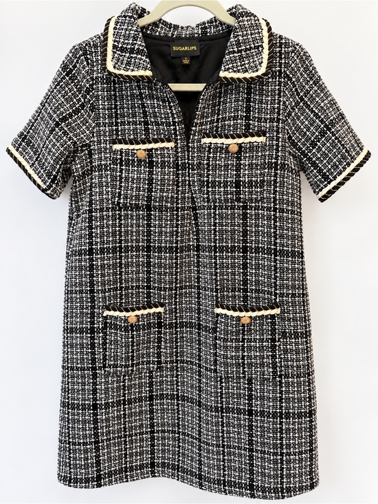 Sugarlips Dresses & Skirts - Sugarlips Tweed Mini Dress NWT Size Small Black & White